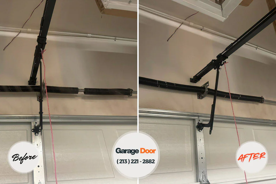 Before and after: garage door repair Westlake, FL